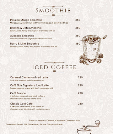 Cafe Noir menu 