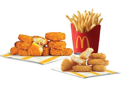Chicken McNuggets 6 Pc + Cheesy Nugget Veg Bites 9 Pc + Fries (M)