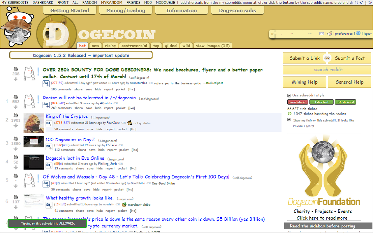 Dogetip Allowed Subreddits Indicator Preview image 0