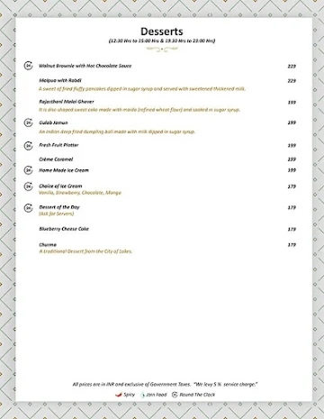 The Prism Restaurant menu 