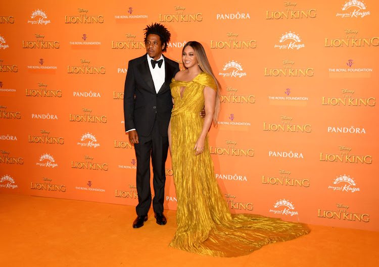 Beyoncé and husband, Jay Z at the 'The Lion King' premier.