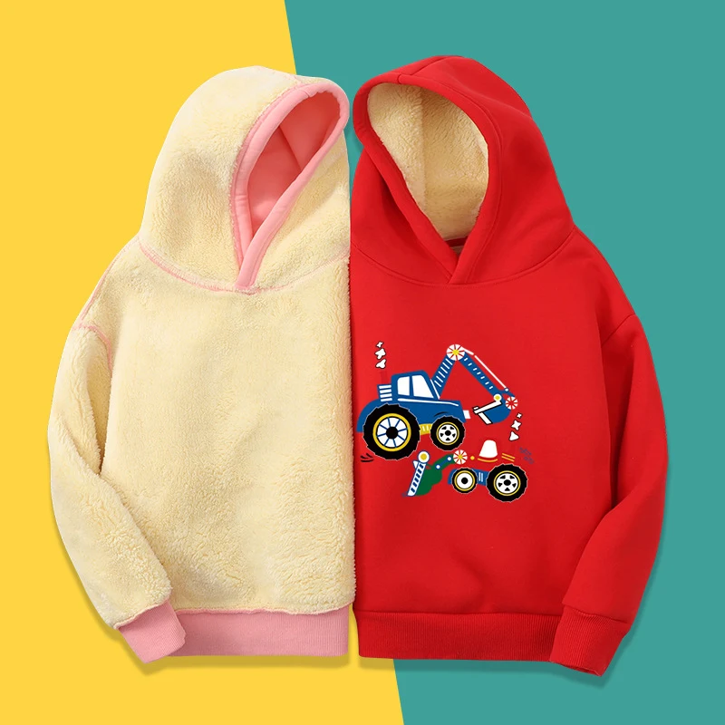 Chaqueta infantil de terciopelo de cordero estampada y holgada, suave y cálida. Perfecta para niños, cómoda, abrigada y con diseños.