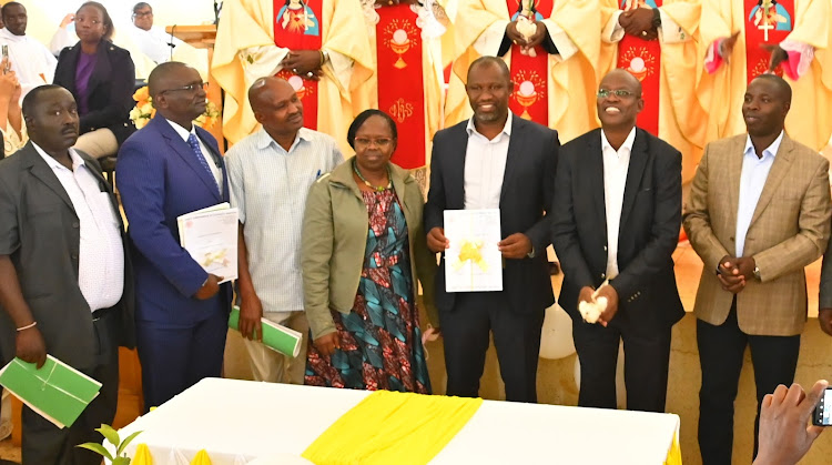 Some of the North Rift counties leaders during the launch of a new peace initiative to help end banditry