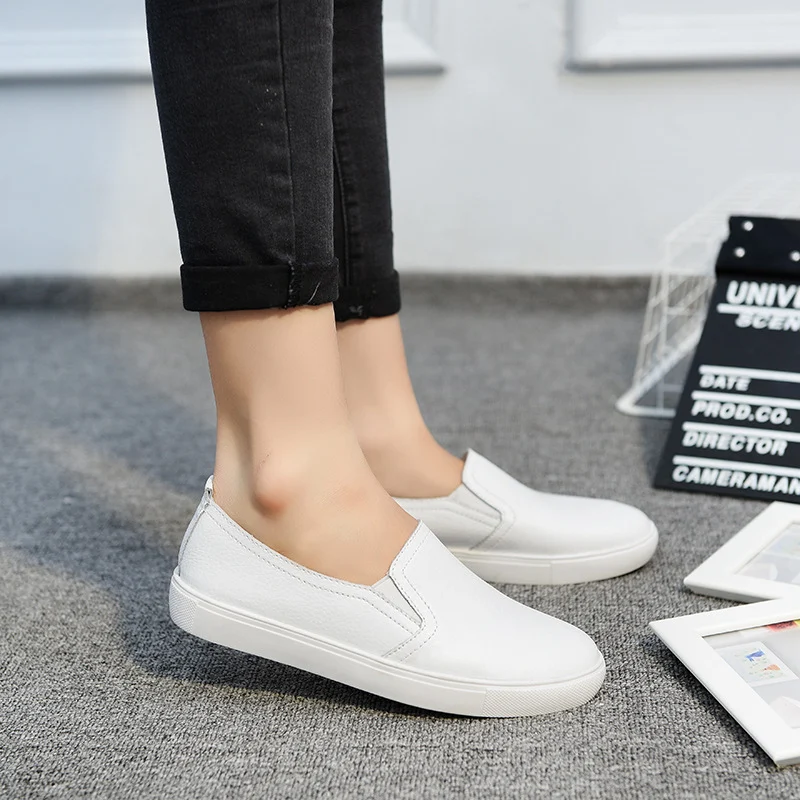 Scarpe Bianche Piccole in Pelle Stile Coreano Casual da Donna, Comode e Facili da Indossare, Perfette per Tutti i Giorni