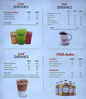 Krispy Kreme menu 