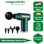 Súng Massage Cầm Tay - Máy Massage Mini 4 Đầu 6 Chế Độ Rung Hỗ Trợ Trị Nhức Mỏi Vai Gáy, Đau Giãn Cơ Thế Hệ Mới