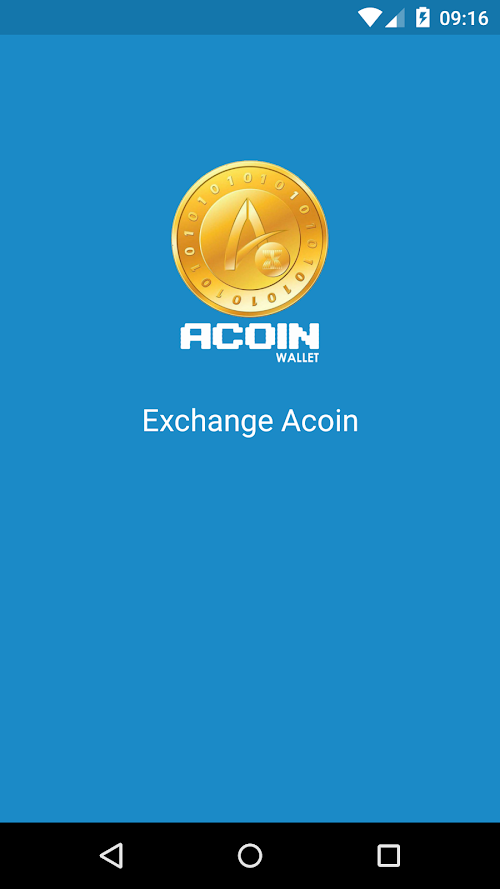 Android application Acoin wallet screenshort