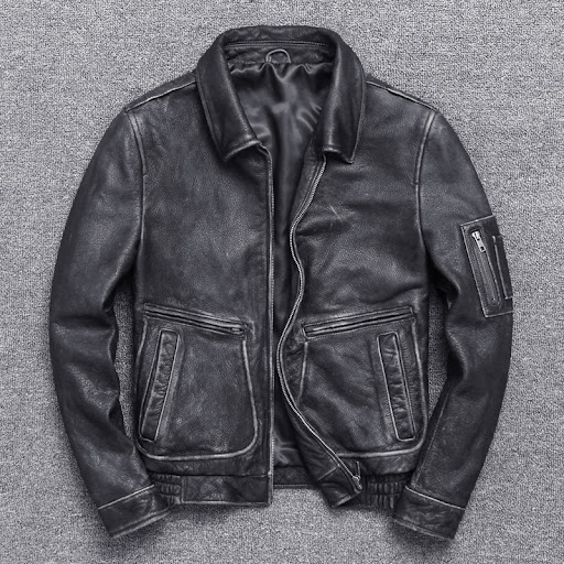 Title 3, Thick leather casual jacket for men, vintage st...