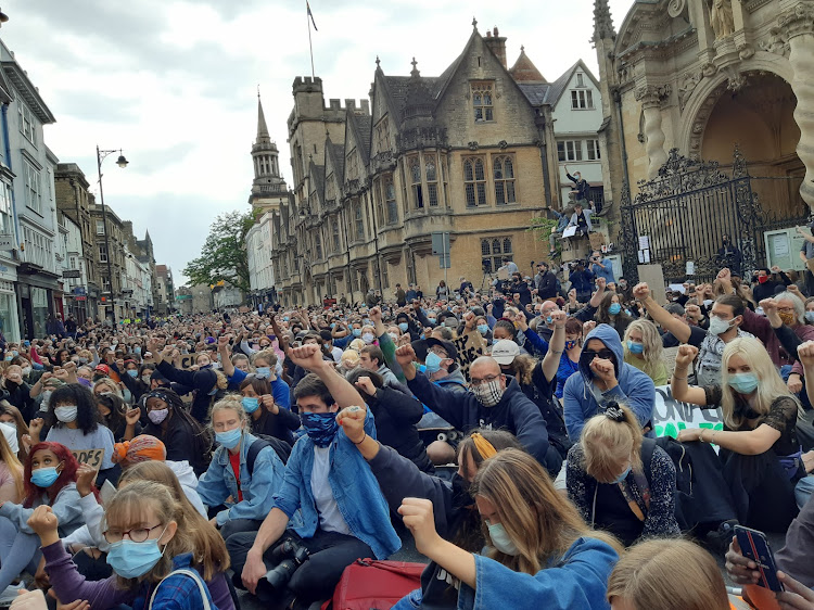 A Rhodes Must Fall protest in Oxford. Picture: KATE BARTLETT