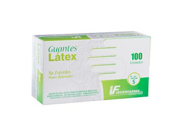  GUANTE EXAMEN LATEX   INVERFARMA NO ESTERIL TALLA S 61/2 X 100UND        