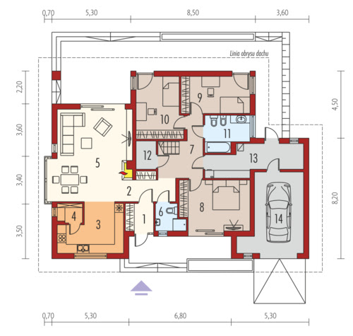 Flori III G1 (wersja B) Leca® Dom - Rzut parteru