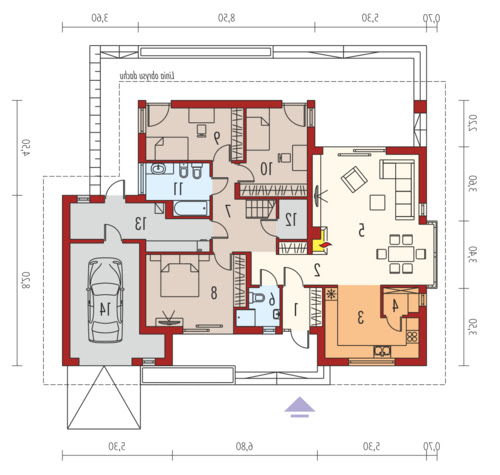 Flori III G1 (wersja B) Leca® Dom - Rzut parteru