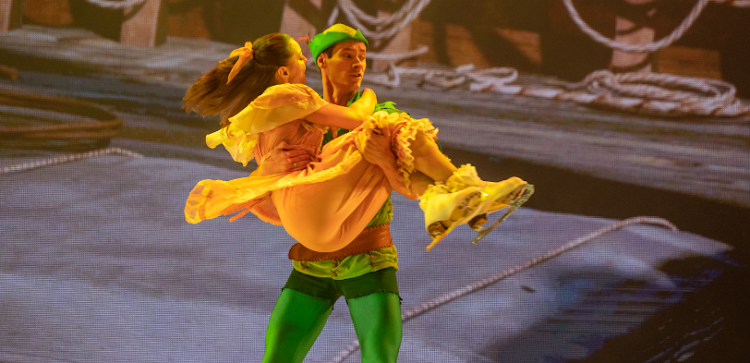 Actors who are playing Peter Pan and Wendy during the rehearsals of 'Peter Pan on Ice' at Monte Casino the Teatro on December 5 2019.