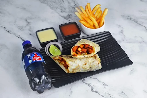 Chicken Shawarma With French Fries And Thums Up [250 Ml]