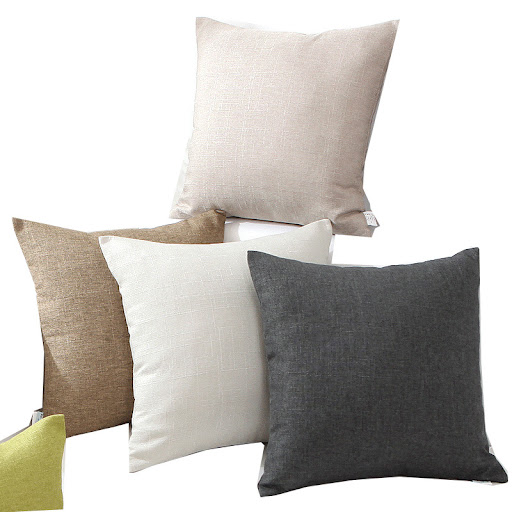 Title 2, Solid Color Square Sofa Pillowcase Without Core...