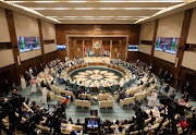 A general view shows the opening session of the meeting of Arab foreign ministers at the Arab League Headquarters, to discuss the Sudan and Syrian situations, in Cairo, Egypt May 7, 2023.