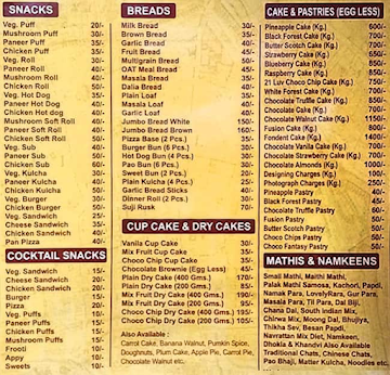 Breadz menu 