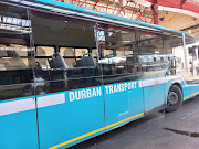 A Durban Transport bus that has been damaged by stoning