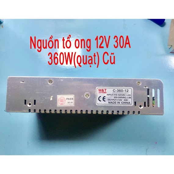 Nguồn Tổ Ong 12V 30A 360W(Quạt) Cũ