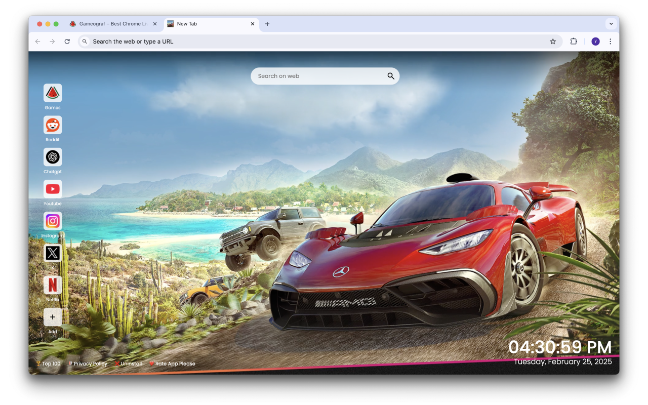 Forza Horizon 5 Live Wallpaper Chrome Extension Image 5