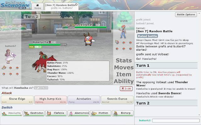 Pokemon Showdown Random Battle Tooltip