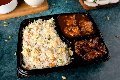 Egg Fried Rice With Chilli Chicken 3Pc And Chilli Wing 5Pc