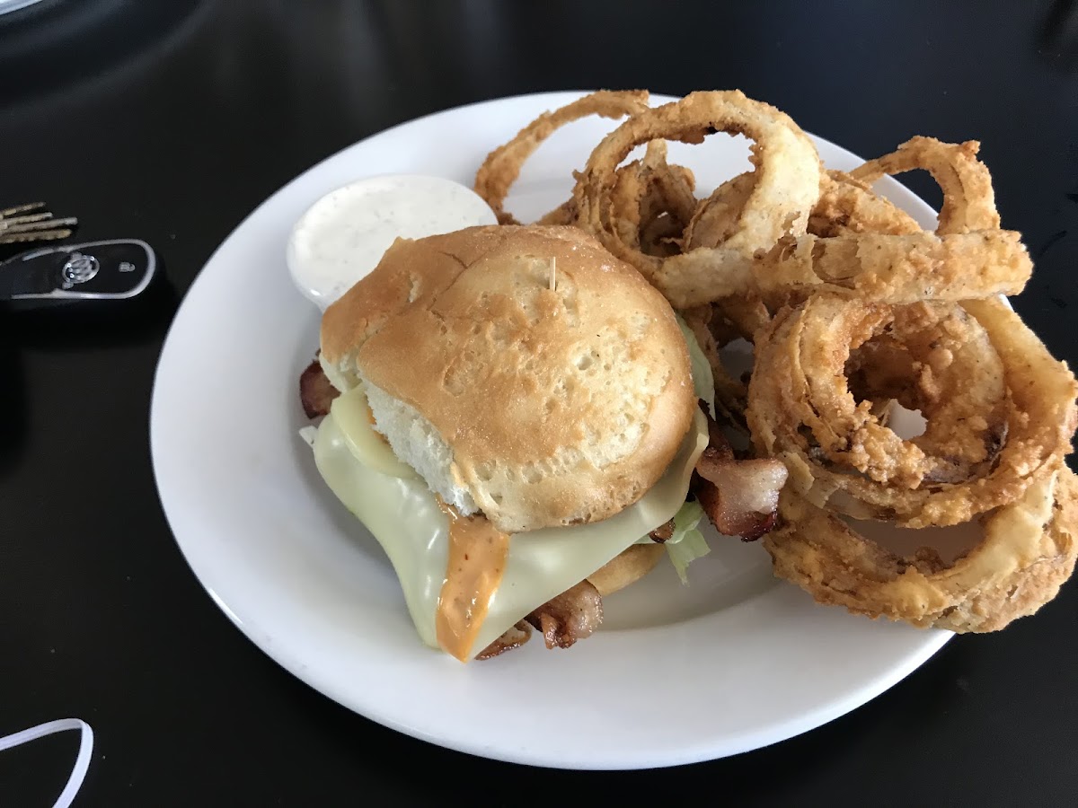 BLT and onion rings- all gluten free! Loved that the onion rings.