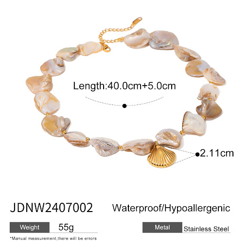 Title 1, Niche Stainless Steel Whole String Shell Neckla...