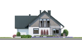 Dom przy Cyprysowej 65 - Elewacja tylna