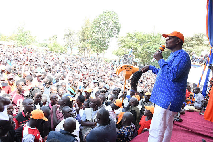 Former Funyula MP Paul Otuoma at Busia polytechnic grounds on Sunday, June 5, 2022.