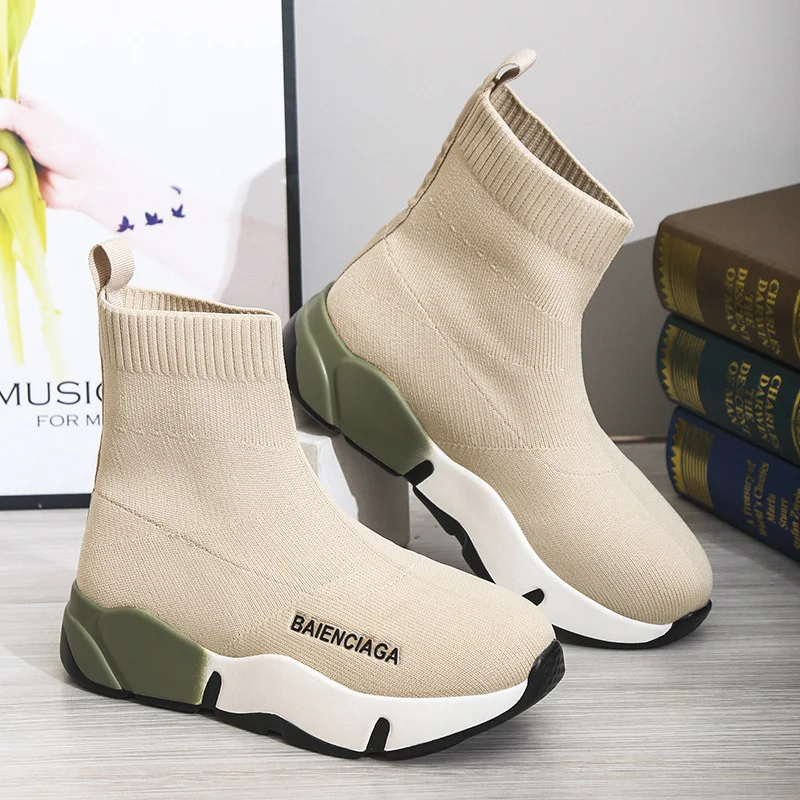 Botas Sock Pretas Femininas Plataforma