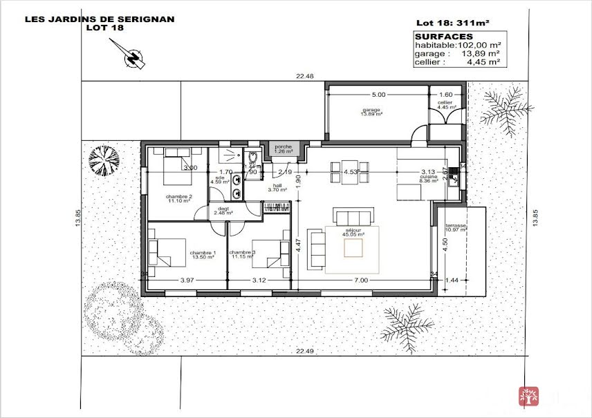 Vente maison 4 pièces 102 m² à Serignan (34410), 369 000 €