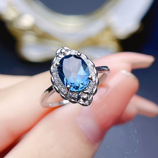Title 4, Jewelry Natural Topaz Ring S925 Silver A Stunni...