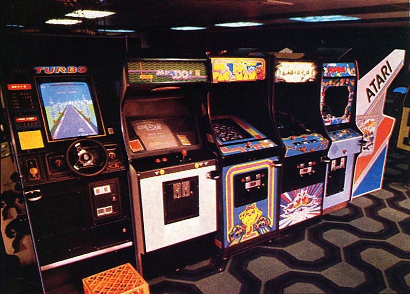 salle d'arcade des années 1980