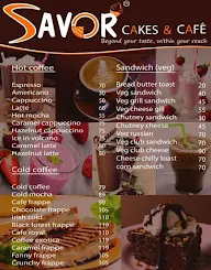 Savor Cakes & Cafe menu 2