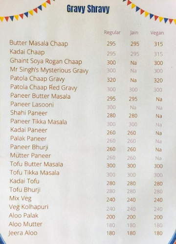 Mr. Singh menu 