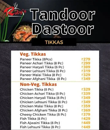 Tandoor Dastoor menu 