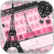 Pink Paris Rose Keyboard Eiffel Tower Theme 10001013 Icon