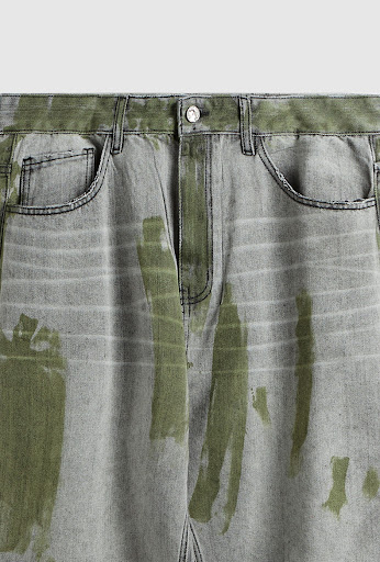 Title 13, Mens hand-painted, contrast color wide leg loo...
