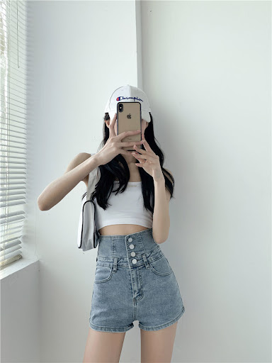 Title 10, Shorts dété en jean taille haute pour femmes a...