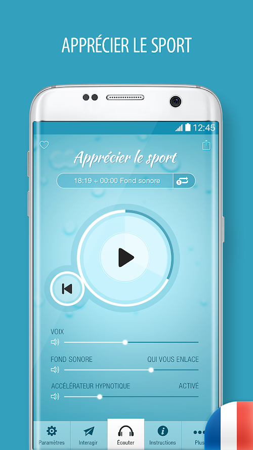 Android application Apprécier le sport Hypnose PRO screenshort