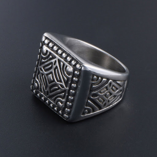 Title 3, Personalized Mens Trendy Square Ring. Elevate ...