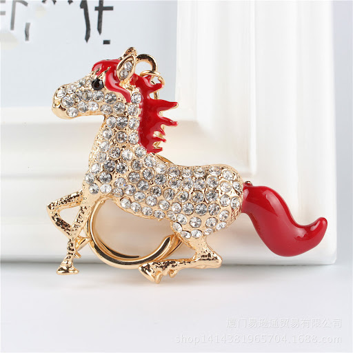Title 3, Zodiac Horse Crystal Diamond Mens Keychain. A ...
