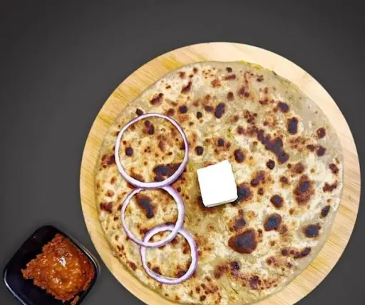 2 Tawa Aloo Pyaaz Paratha With Plain Curd