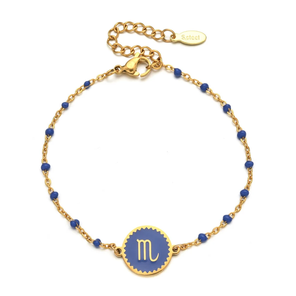 RVS oliedruppel armband dames, creatief 12 sterrenbeeld patroon, stijlvol cadeau.