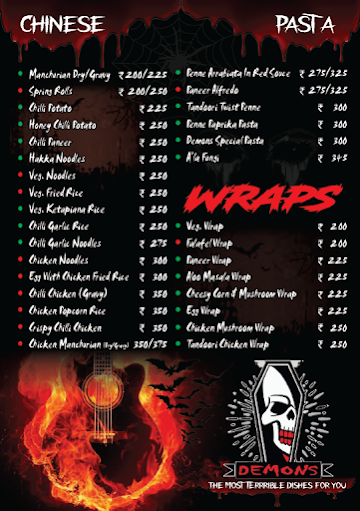 Demons Cafe & Lounge menu 