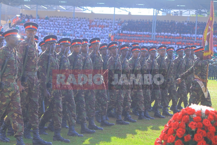 kwa gwaride la heshima kabla maadhimisho ya Madaraka Day katika uwanja wa Embu mnamo Juni 1, 2023.