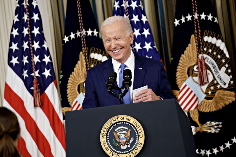 US President Joe Biden smiles during a news conference in Washington, DC, the US, November 9 2022. Picture: TING SHEN/BLOOMBERG