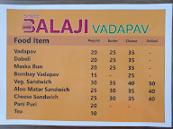 Shree Balaji Vadapav menu 1