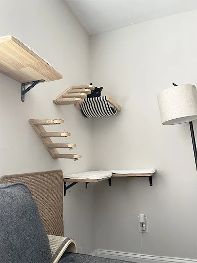 Wall Mounted Cat Climbing Shelf Steps Wall Furniture Stairway With Sisal Rope Scratching Post Tree for Cats Kitten Sleep